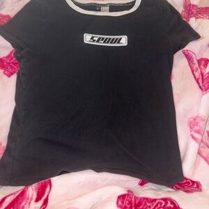 H&M Black Crop Top with Seoul Graphic